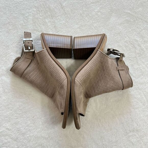 Circus Sam Edelman Taupe Kipling Peep Toe Booties 8 Women - Picture 8 of 12